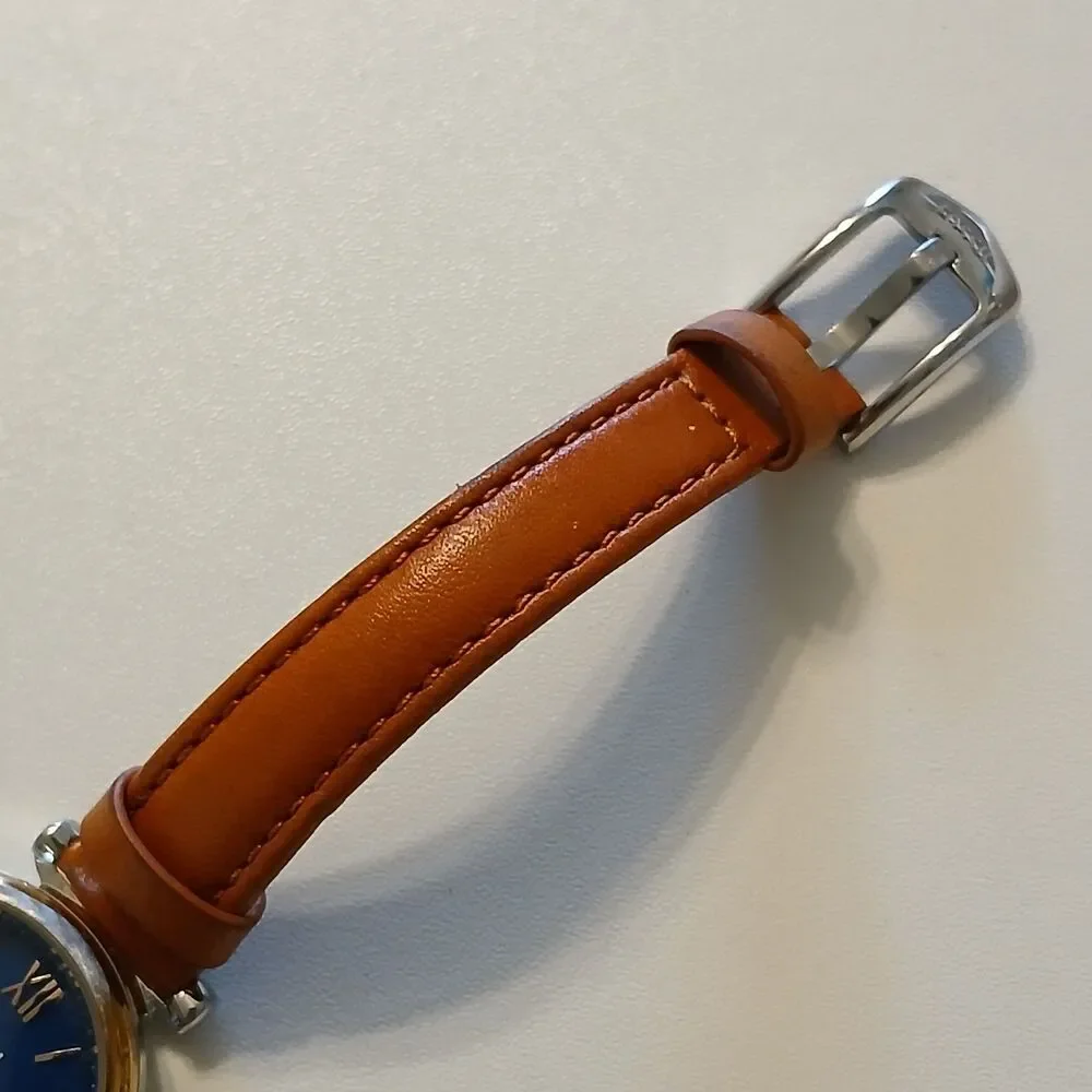 Fossil Women's Blue Dial Leather Strap Watch ES4701 28mm
